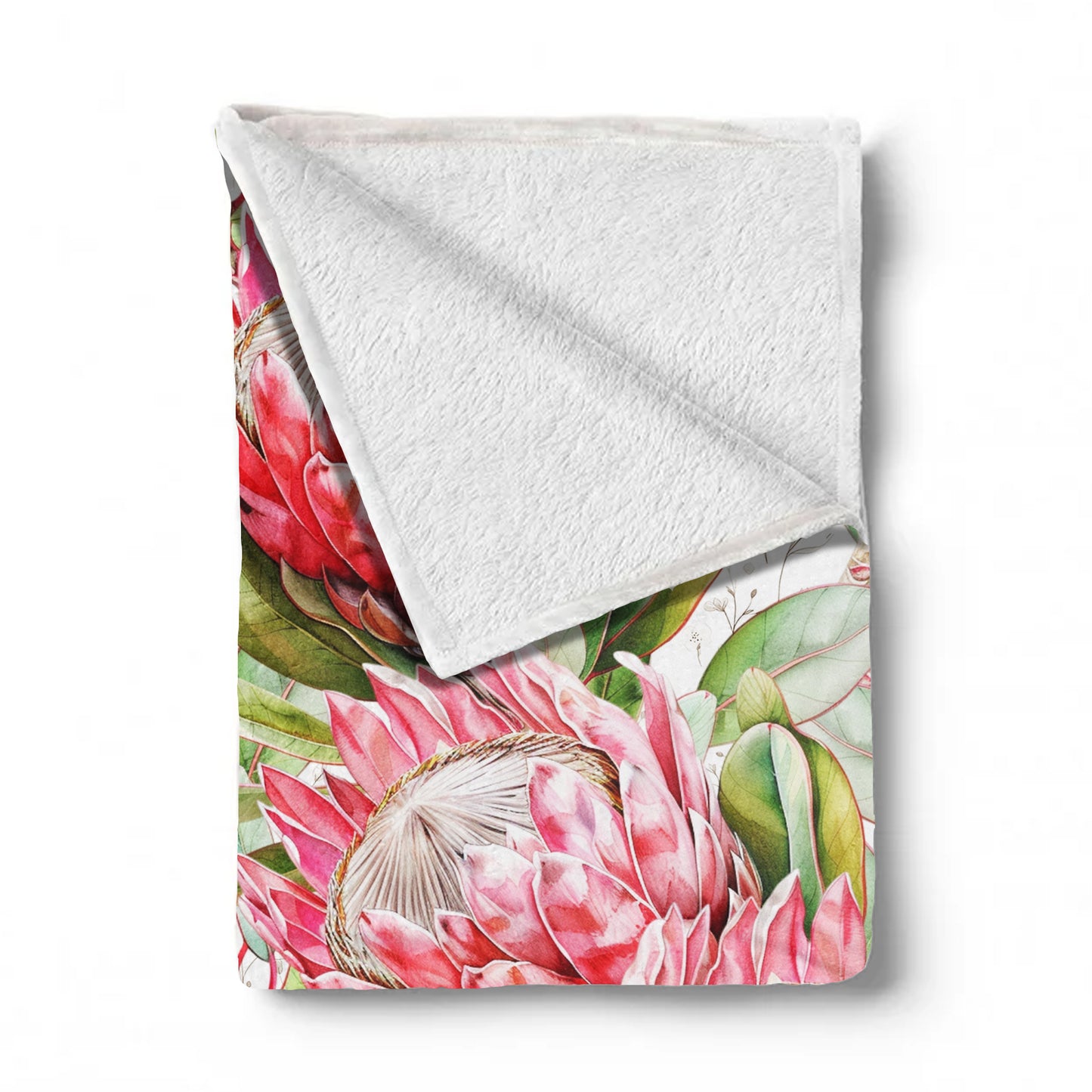 Pink Protea Dreams Light Weight Fleece Blanket by Mark van Vuuren
