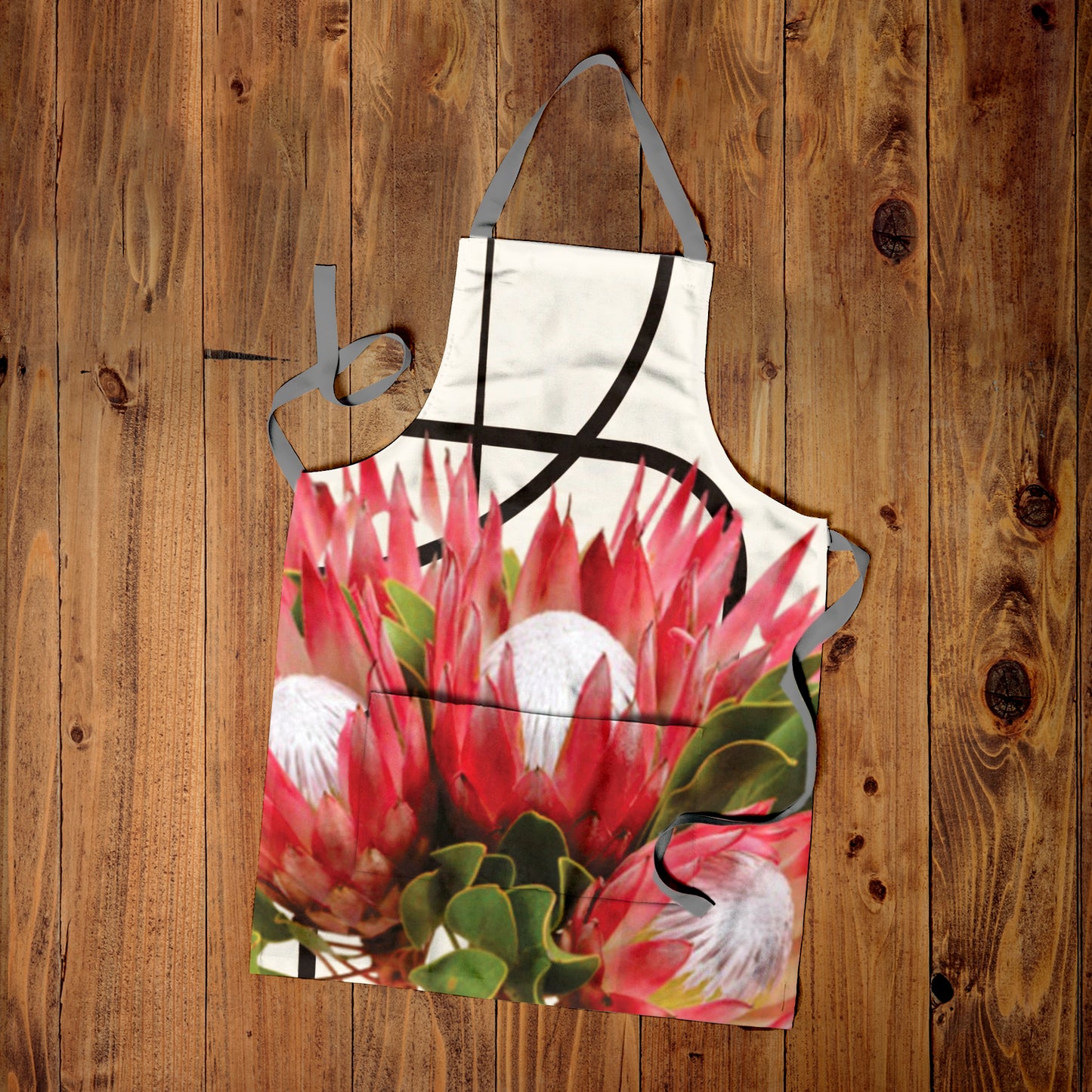 Pink Protea Medium Length Apron