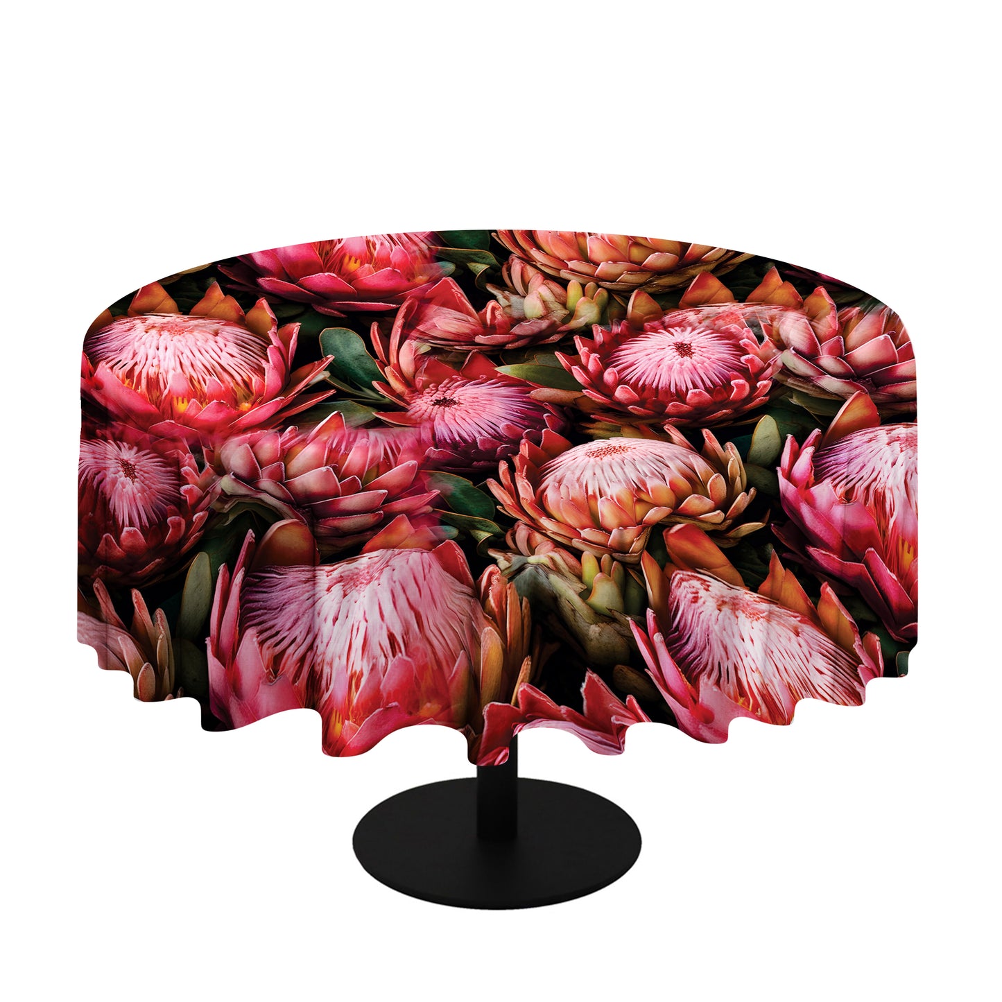 Pink Proteas Round Tablecloth