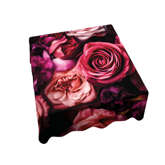 Pink Roses Square Tablecloth