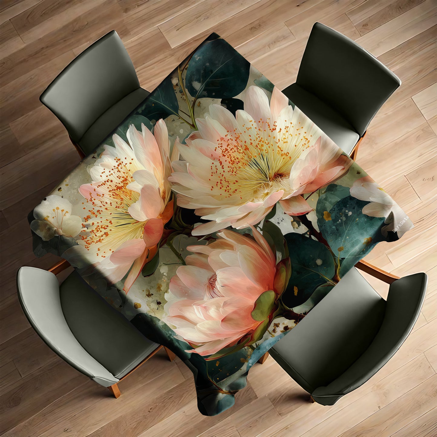 Pink Water Lily Square Tablecloth by Wikus Schalkwyk