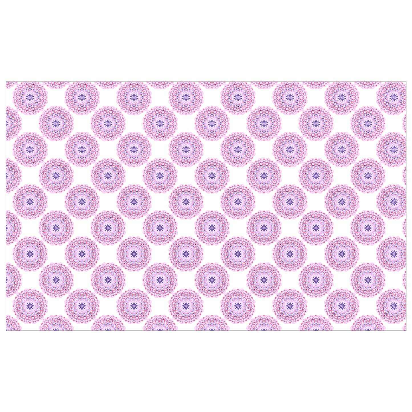 Pink and Lilac Circles on White Rectangle Tablecloth