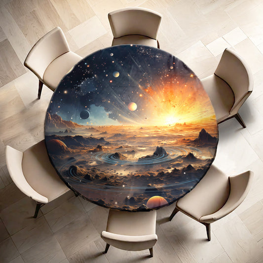 Planets from Mars Round Tablecloth