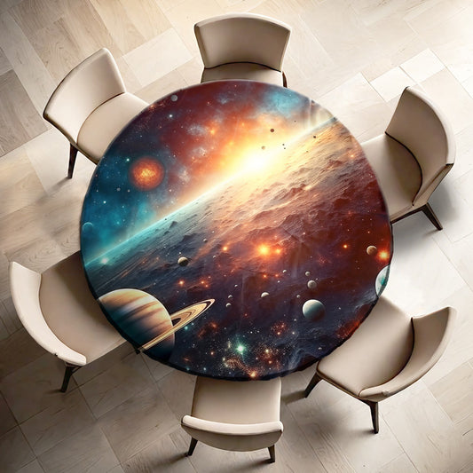Planets Shining Round Tablecloth