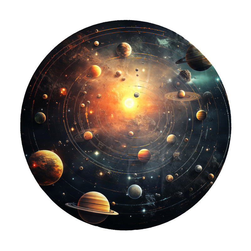 Planets in Darkness Round Tablecloth