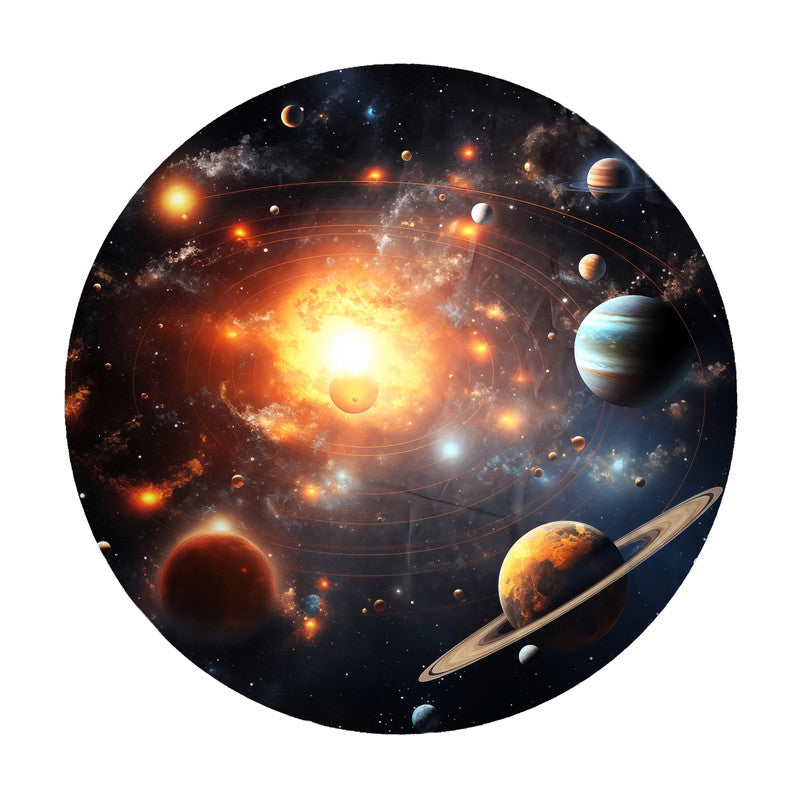 Planets Burning Round Tablecloth