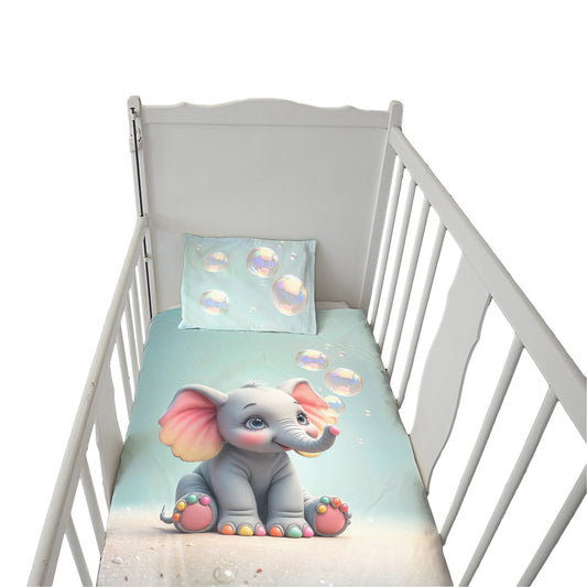 Playful Elephant Cot Set