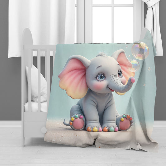 Playful Elephant Minky Blanket