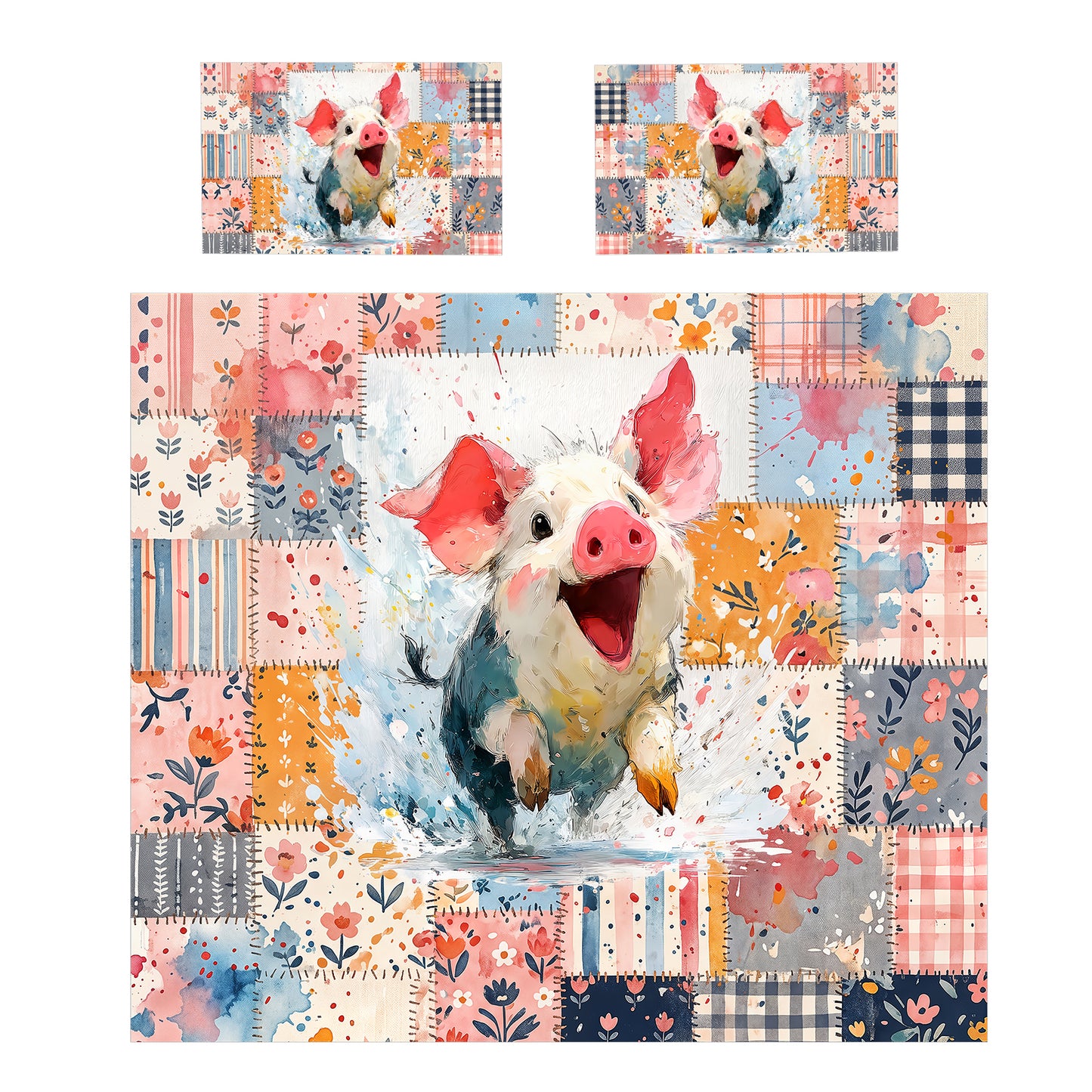 Playful Piglet Kids Duvet Cover Set