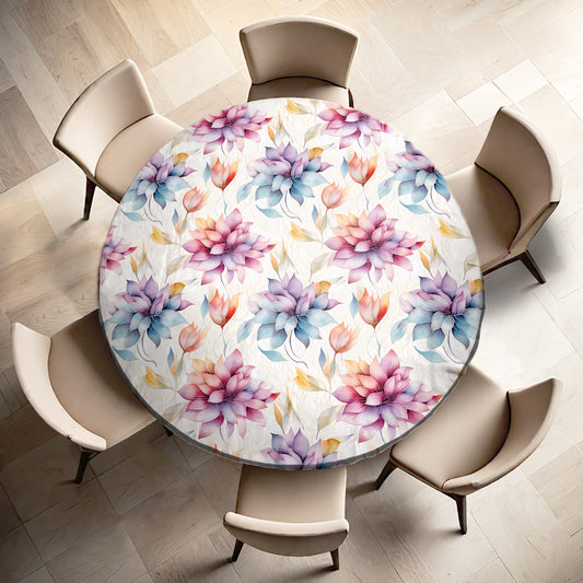 Pastel Florals Round Tablecloth