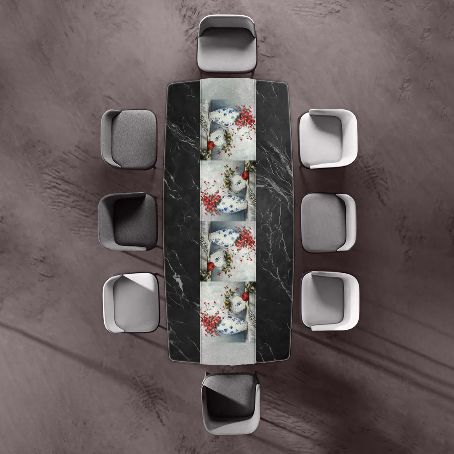 Pomegranate Blue China By Stella Bruwer Table Runner