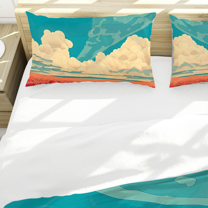 Poppy Field Art Nouveau Duvet Cover Set by Wikus Schalkwyk