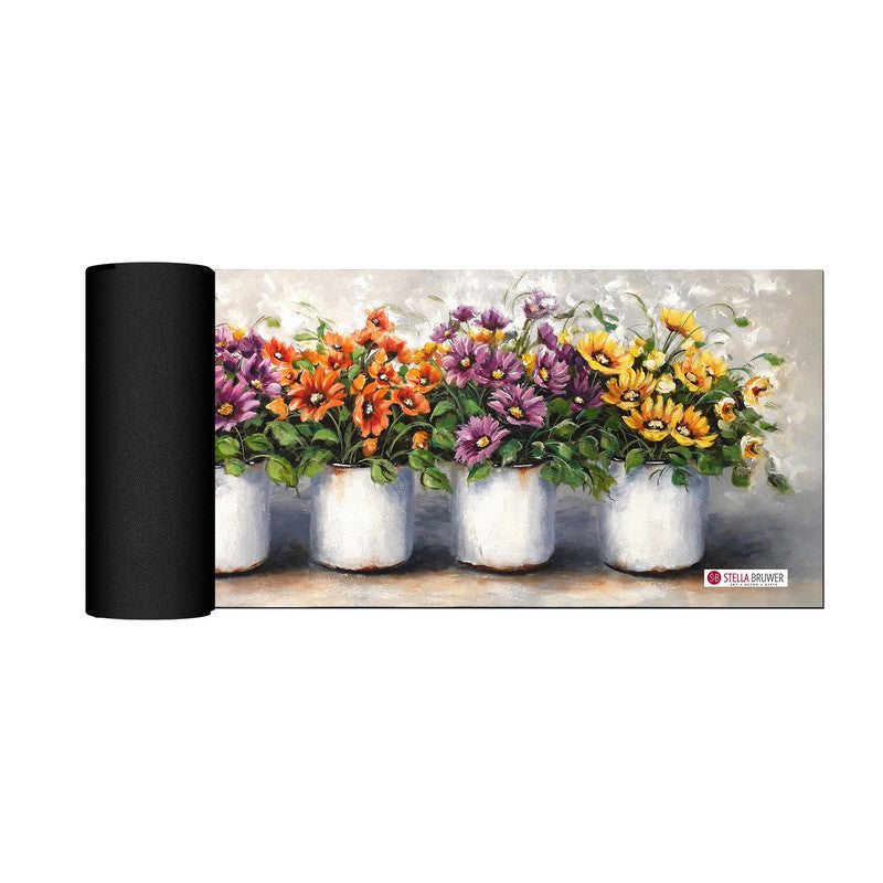 Potted Flowers Desk Pad by Stella Bruwer