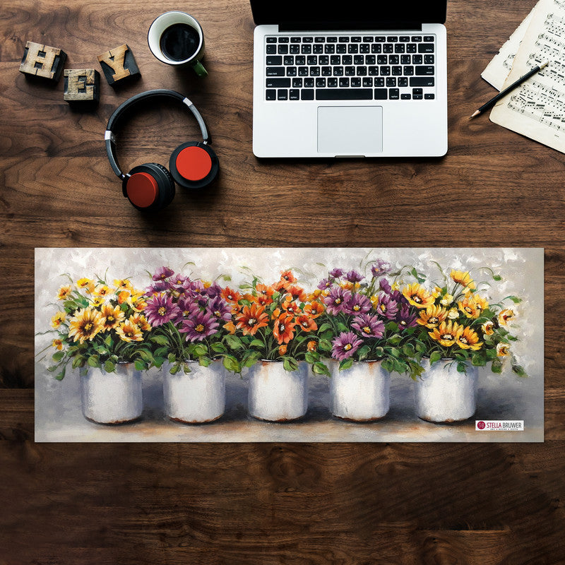 Potted Flowers Desk Pad by Stella Bruwer