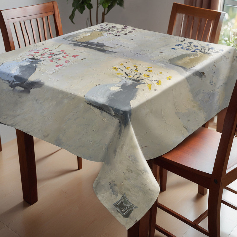 Potted Flowers Square Tablecloth by Juanette Menderoi