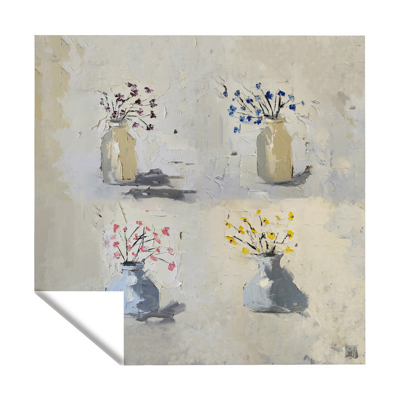 Potted Flowers Square Tablecloth by Juanette Menderoi