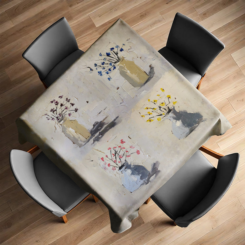 Potted Flowers Square Tablecloth by Juanette Menderoi