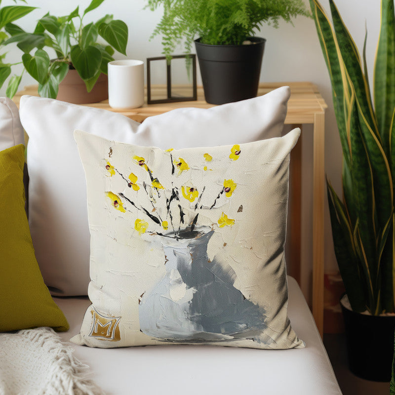 Potted Yellow Flowers Luxury Scatter by Juanette Menderoi