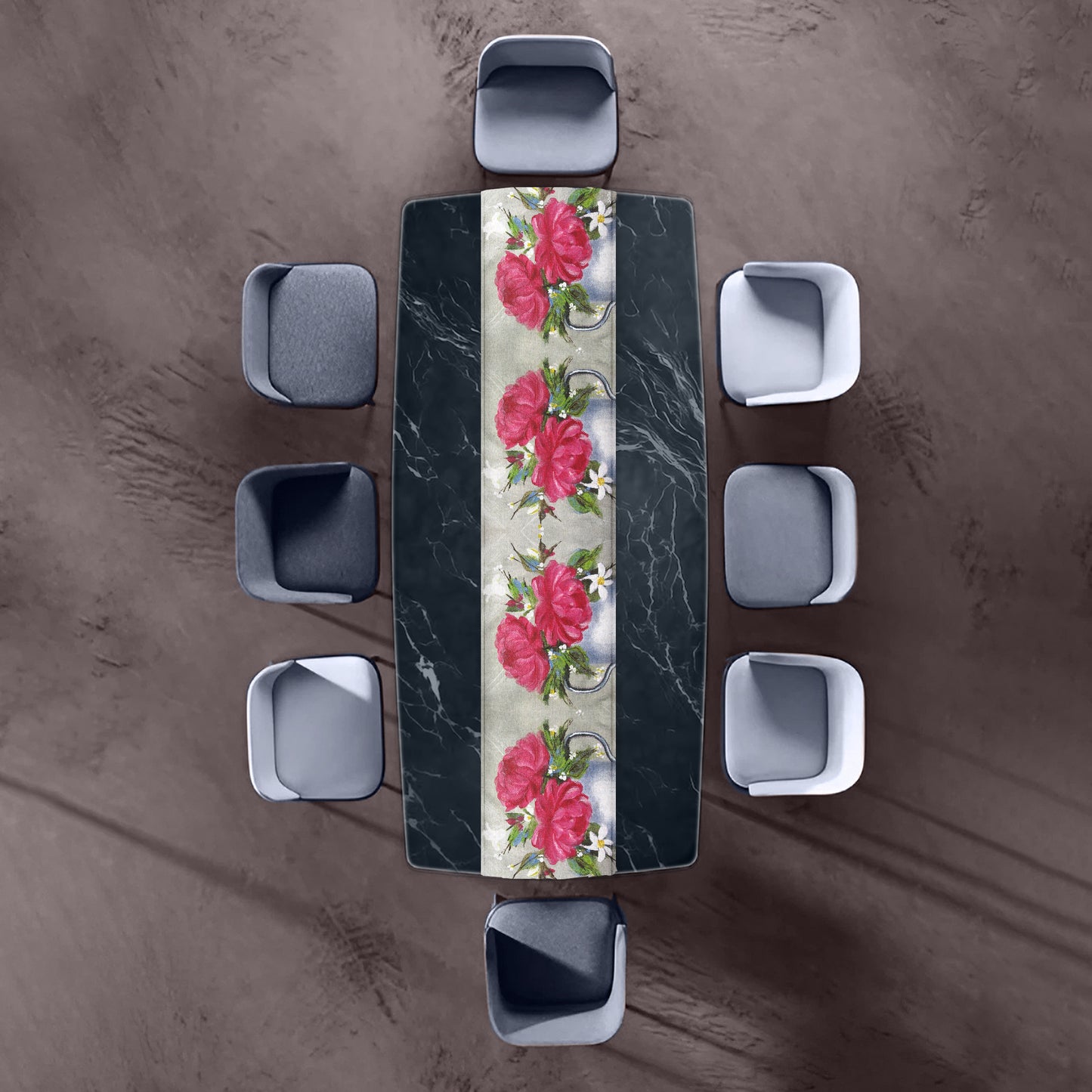 Potted Pink Roses By Stella Bruwer Table Runner