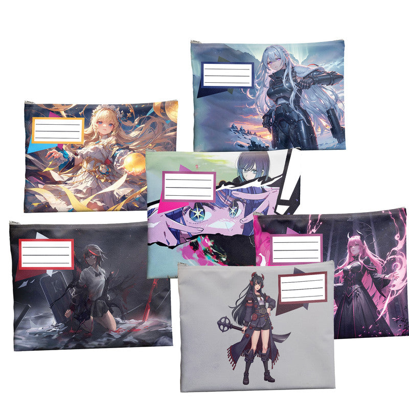 Powerfull Anime Girls Subject Savvy Book Bags Set Of 6