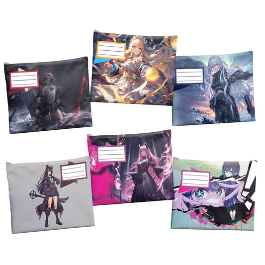 Powerfull Anime Girls Subject Savvy Book Bags Set Of 6