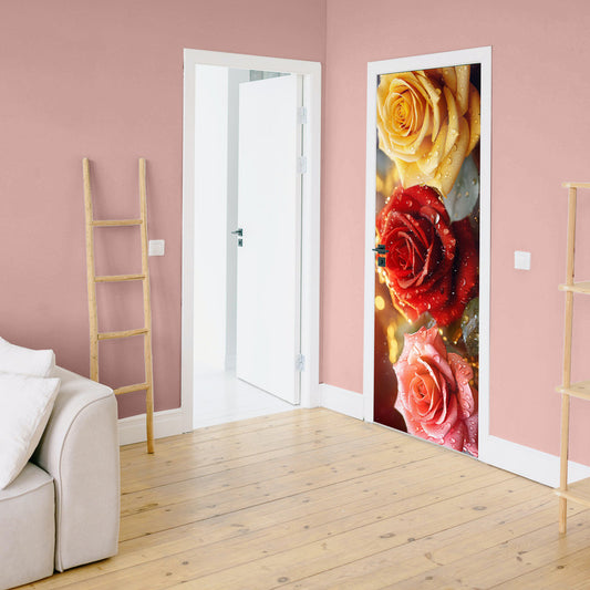 Pretty Roses Door Decoupage