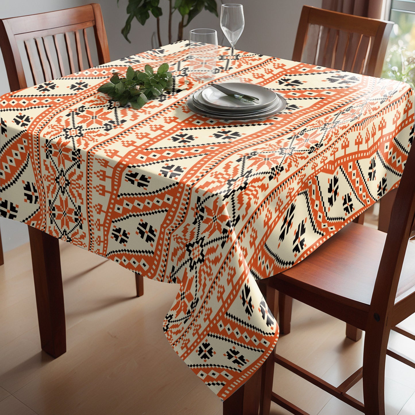 Pretty Peach Square Tablecloth