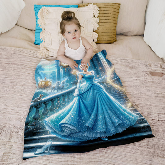 Princess in Blue Dress Toddler Fleece Blanket