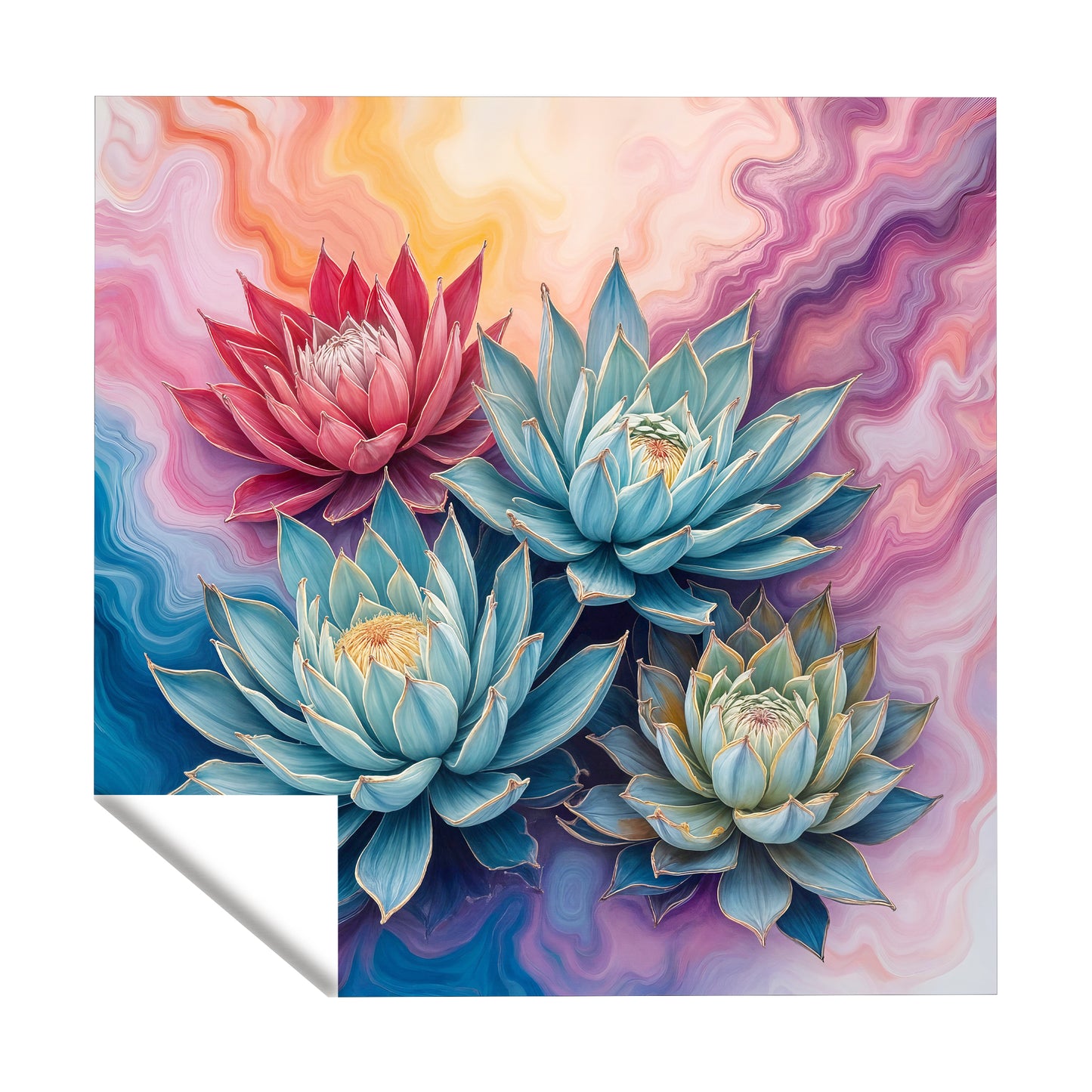 Prismatic Succulents Square Tablecloth