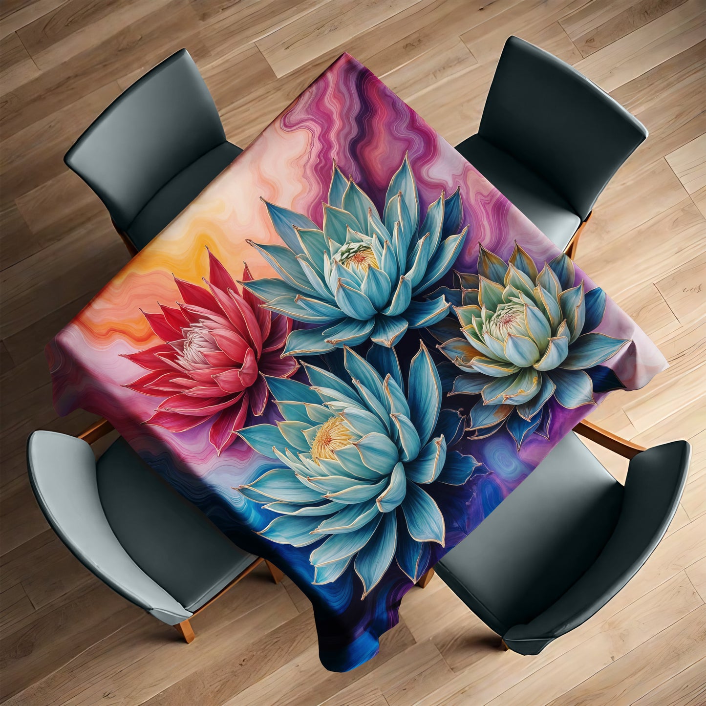 Prismatic Succulents Square Tablecloth
