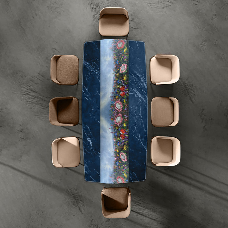 Protea Floral Bloom Table Runner by Juanette Menderoi