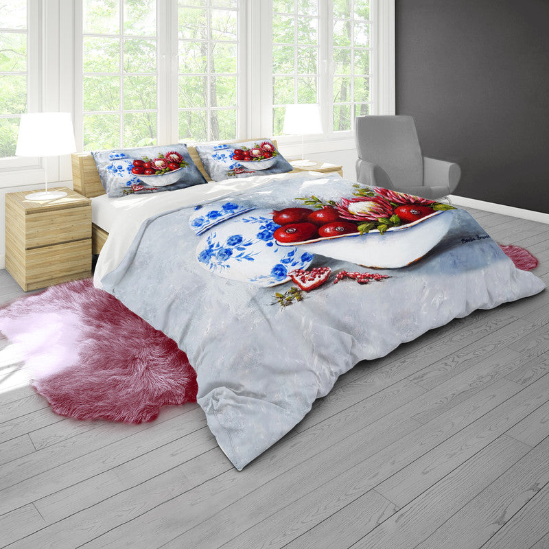 Protea in Delft Duvet Cover Set by Stella Bruwer