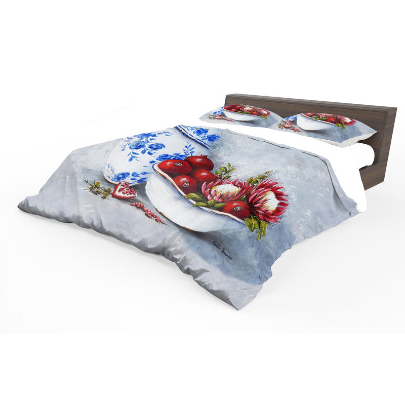 Protea in Delft Duvet Cover Set by Stella Bruwer