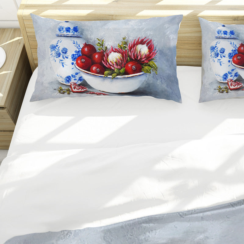 Protea in Delft Duvet Cover Set by Stella Bruwer