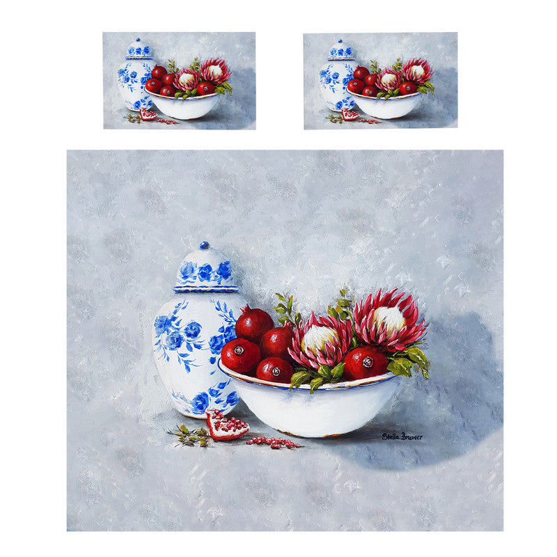 Protea in Delft Duvet Cover Set by Stella Bruwer