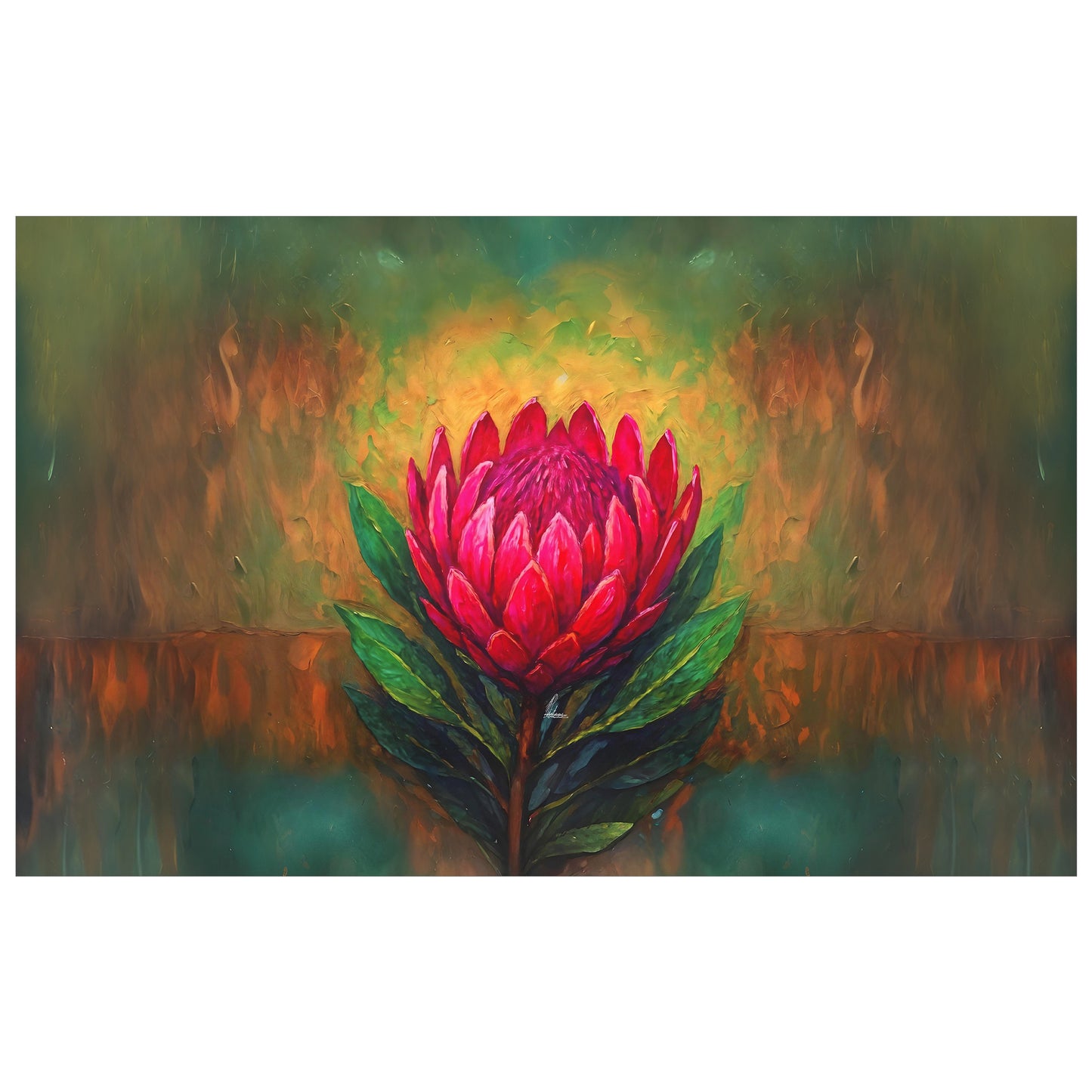 Protea Bloom Explosion Rectangle Tablecloth by Nathan Pieterse