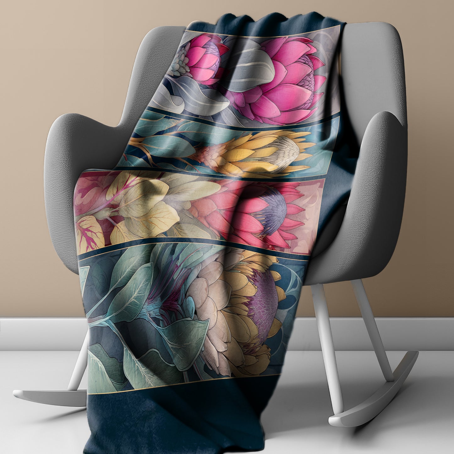 Protea Haze Light Weight Fleece Blanket by Wikus Schalkwyk