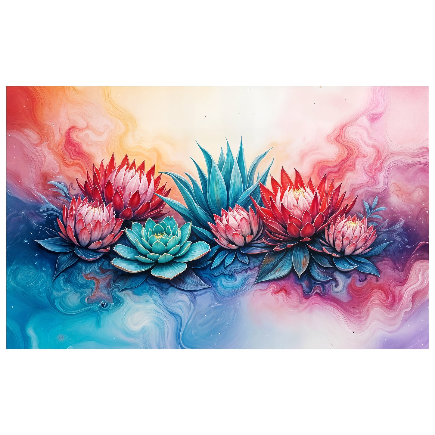 Protea Succulent Bloomwave Rectangle Tablecloth