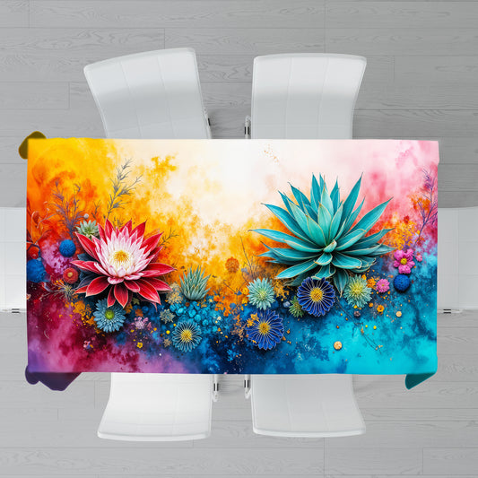 Protea Succulent Colorburst Rectangle Tablecloth