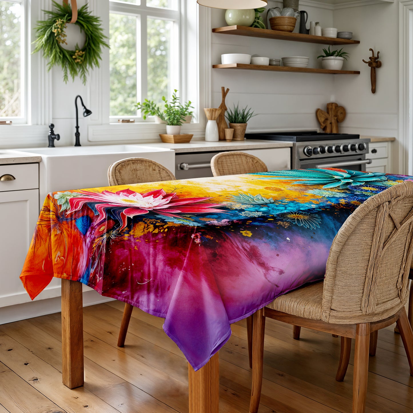 Protea Succulent Colorburst Rectangle Tablecloth