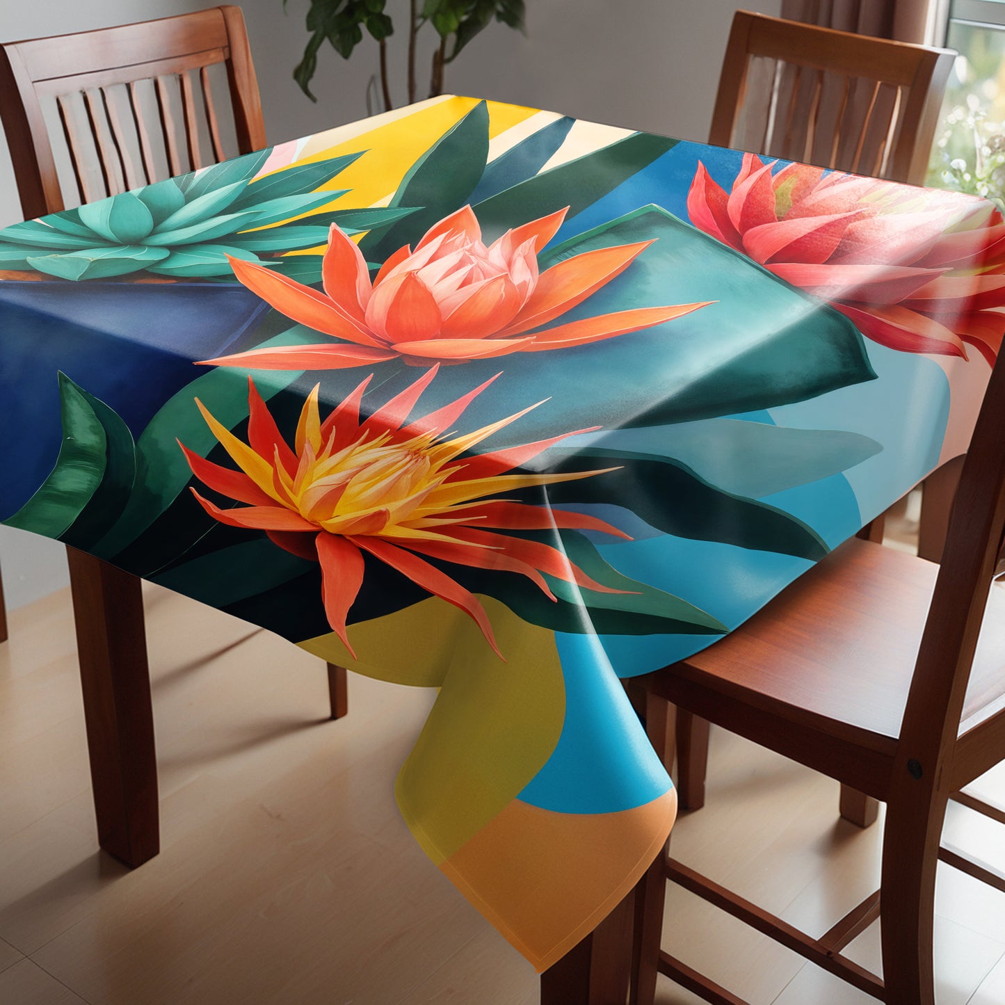 Protea Succulent Fractals Square Tablecloth