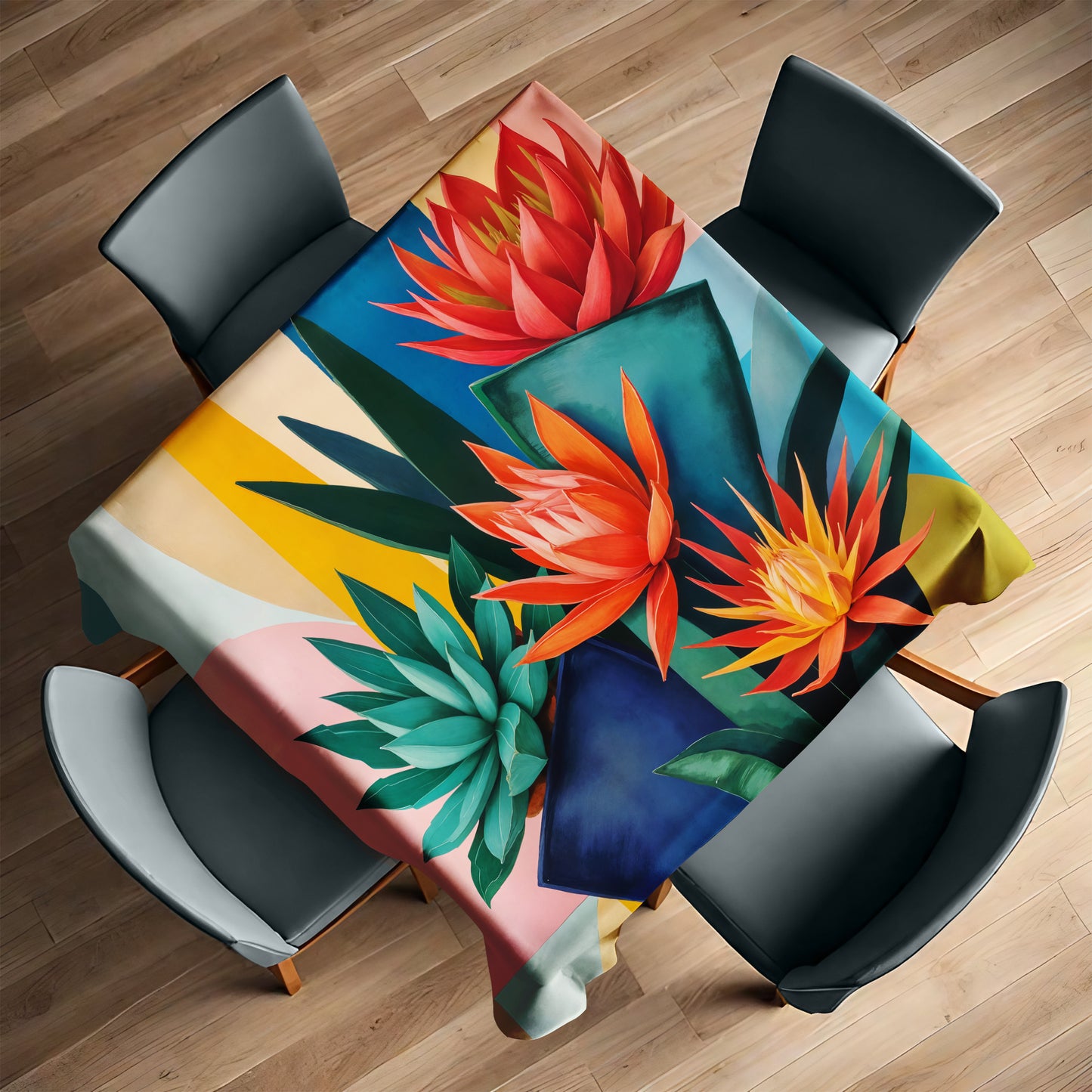 Protea Succulent Fractals Square Tablecloth
