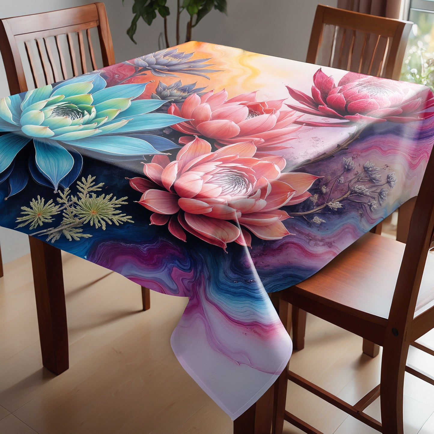 Protea Succulent Radiance Square Tablecloth