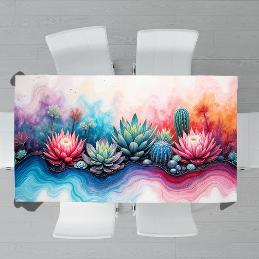 Protea Succulent Symphony Rectangle Tablecloth