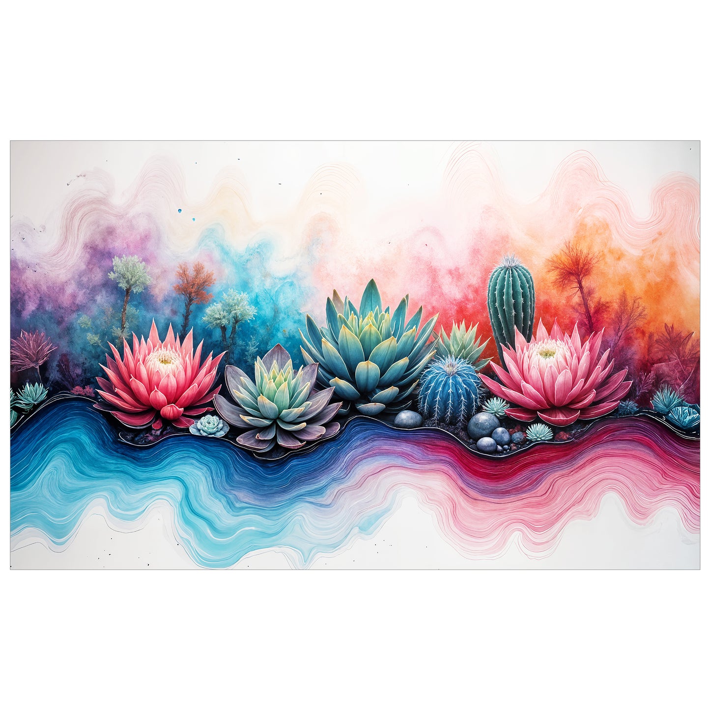 Protea Succulent Symphony Rectangle Tablecloth