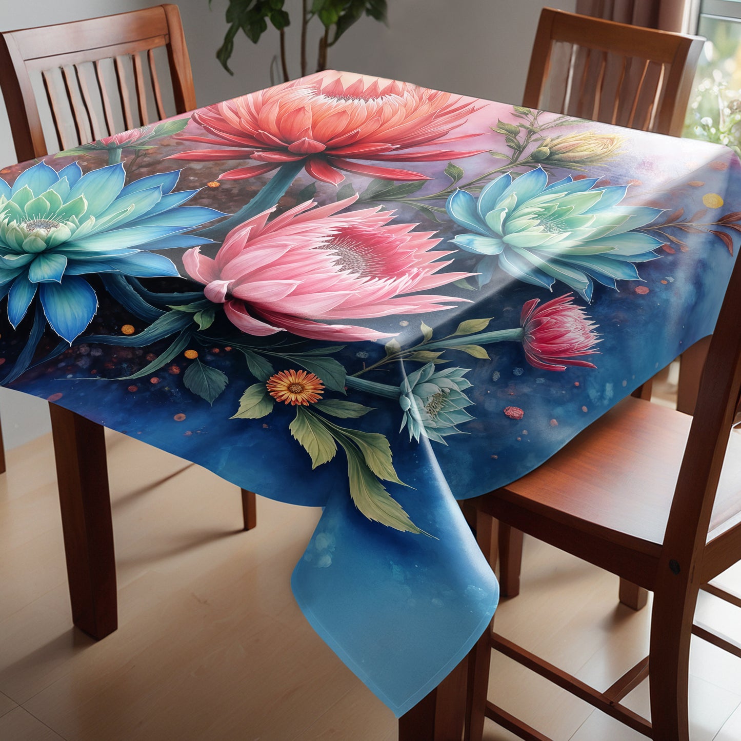 Protea & Succulent Petalscape Square Tablecloth