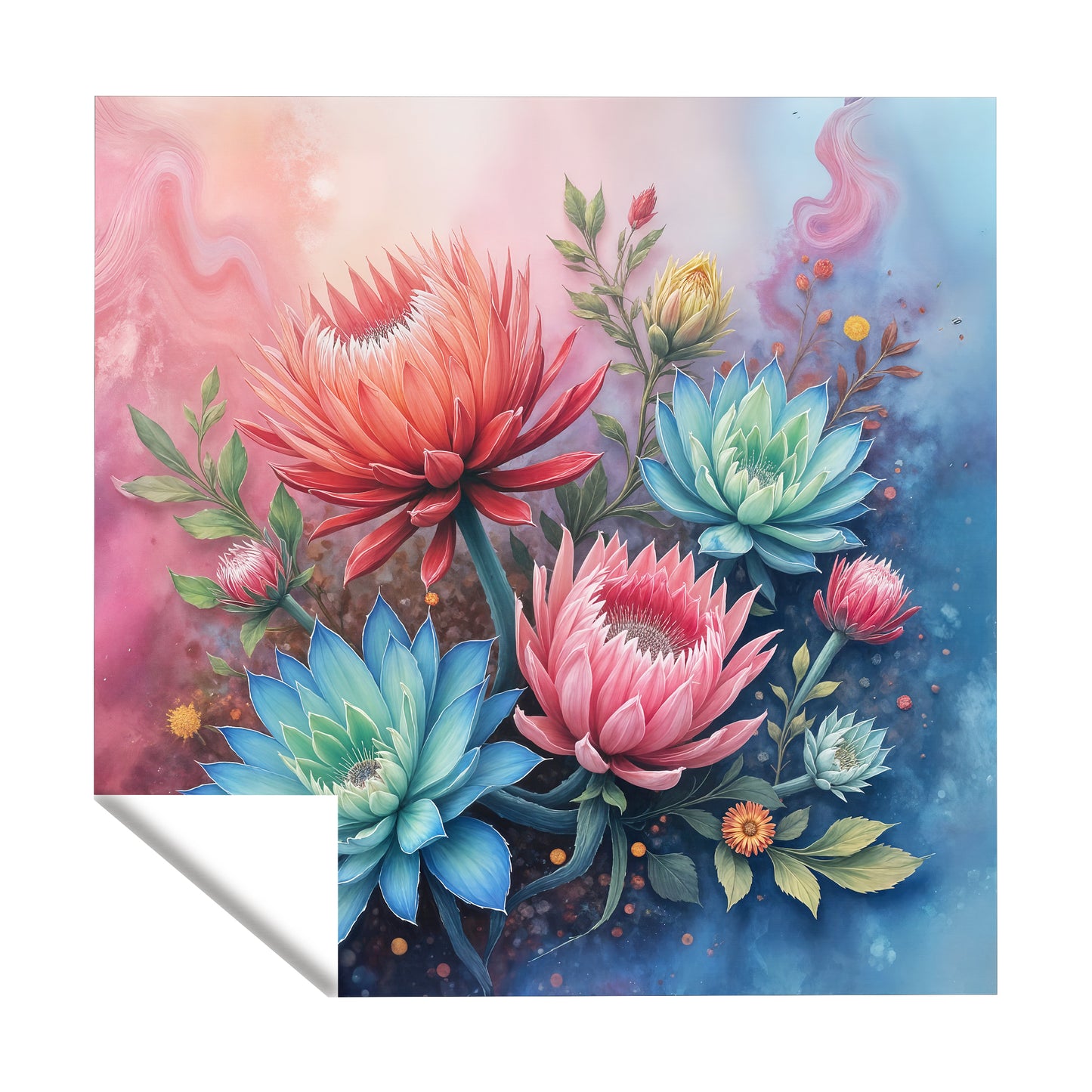 Protea & Succulent Petalscape Square Tablecloth