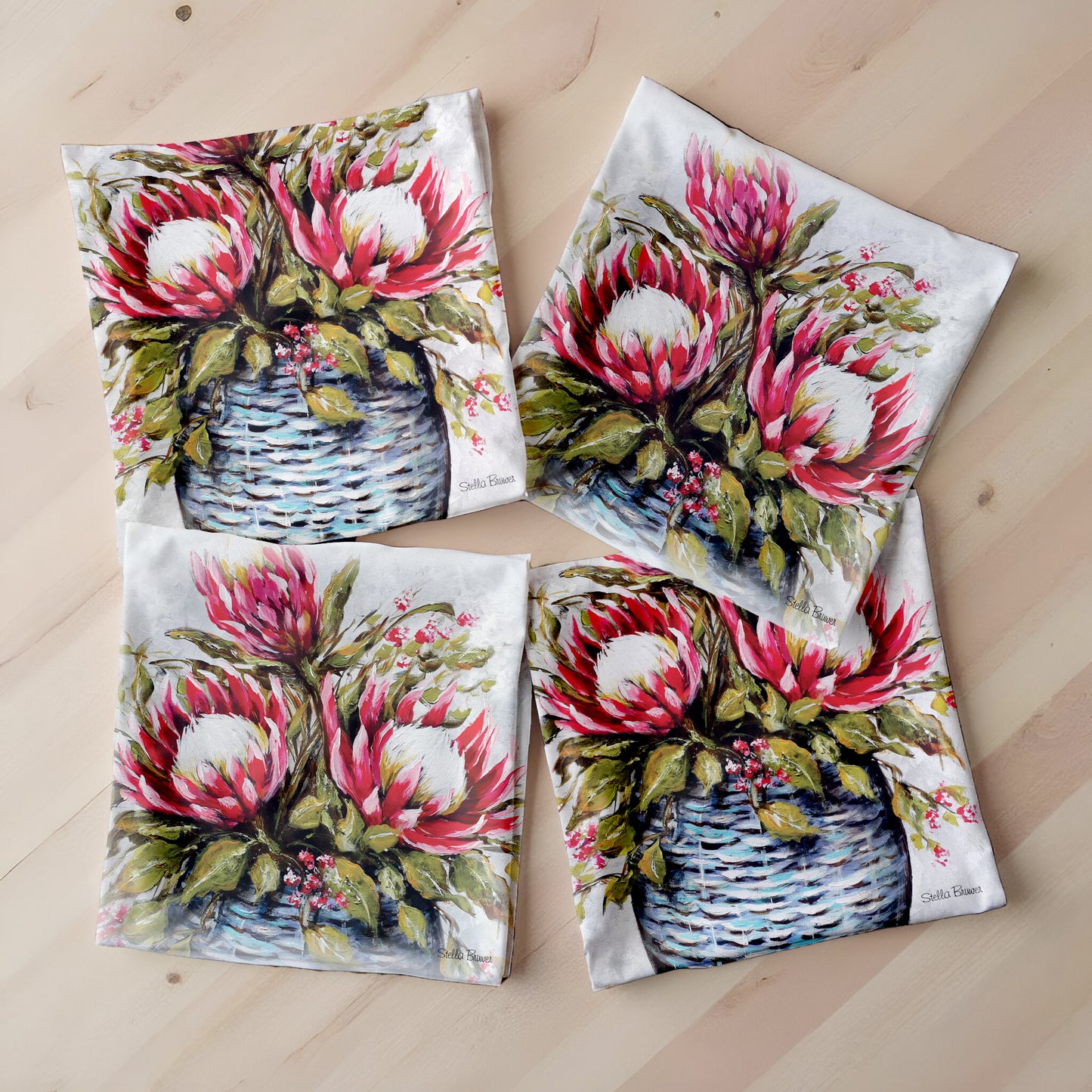 Protea Vase Luxury Scatter Covers By Stella Bruwer (Set of 4)