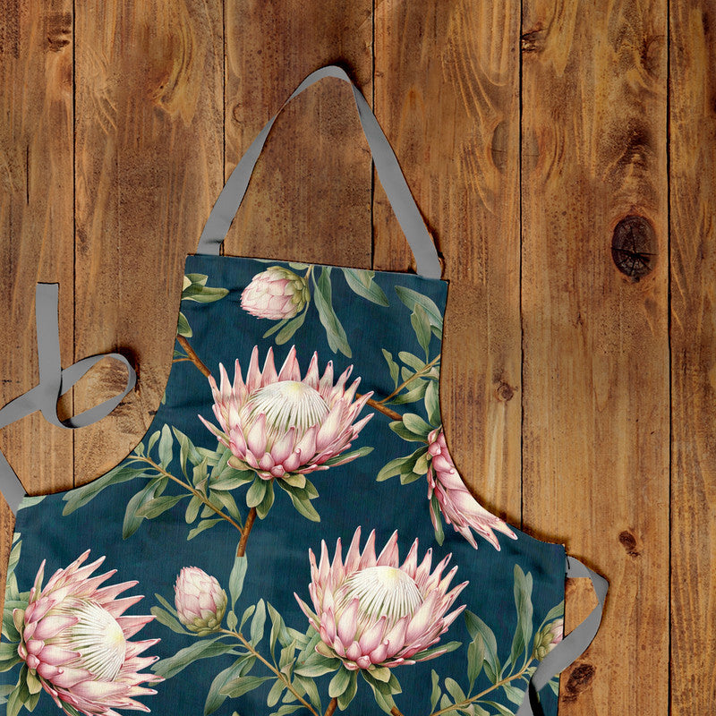 Proteas on Teal Apron By Mark Van Vuuren