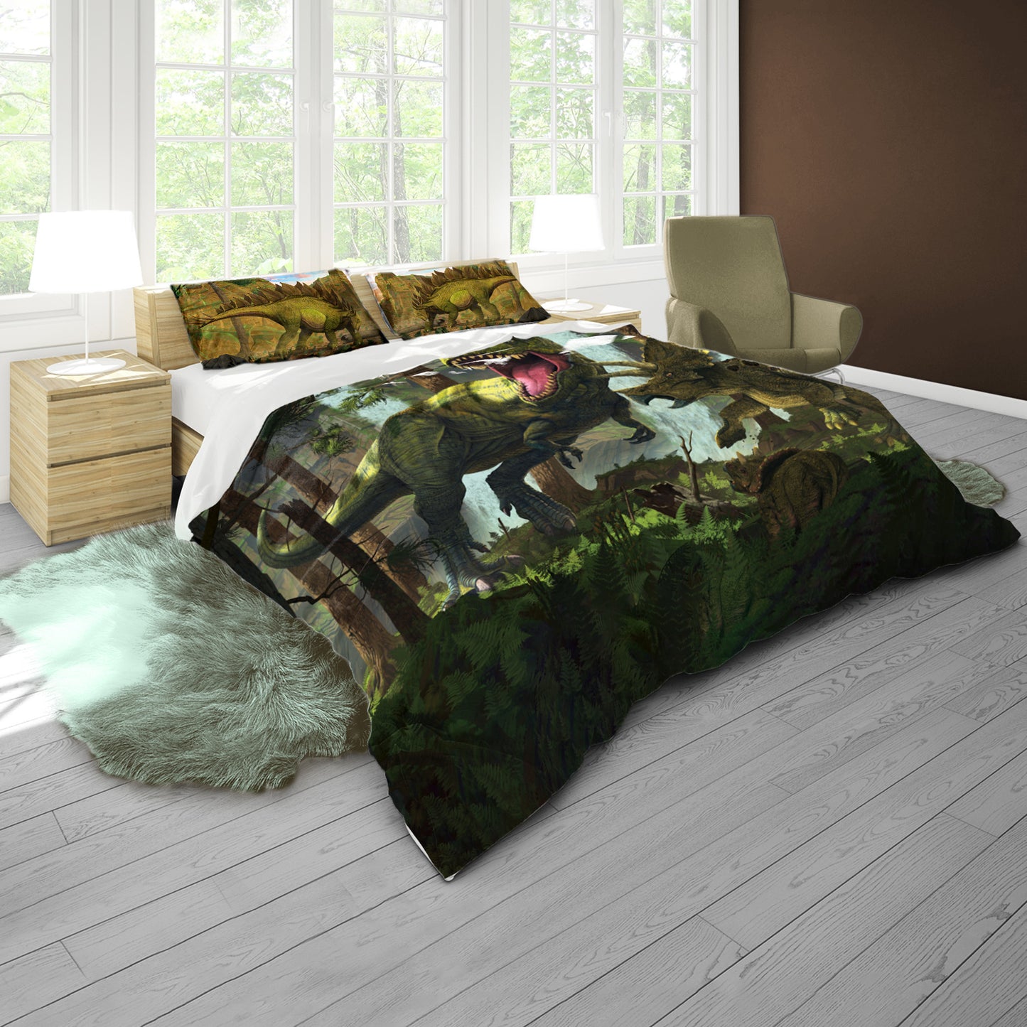 Protection & Stegosaurus Duvet Cover Set By Vincent Hie
